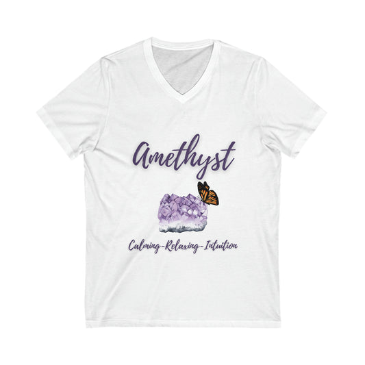 Amethyst Crystal V-Neck T-Shirt