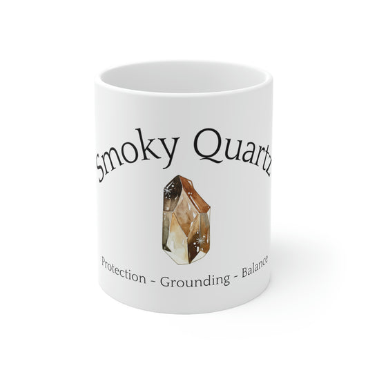 Smoky Quartz Crystal Themed Ceramic Mug 11oz